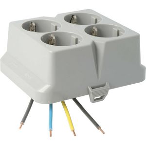Deksel viervoudige contactdoos AK2 C4 grijs
