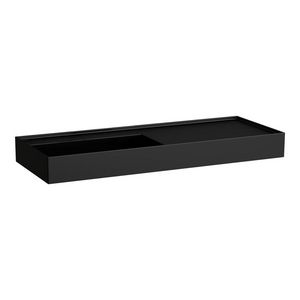 Wastafel afleg rechts met verborgen afvoer Zwart mat H8133327161121
