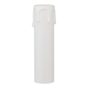 Kaarshuls E14 thermoplast met druppels 24x100mm wit