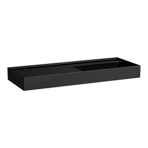Wastafel afleg links met verborgen afvoer Glanzend zwart H8133330201121