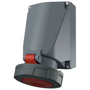 Wandcontactdoos 63A 5-polig  6H 400V IP67 HW/VN materiaal AMELAN