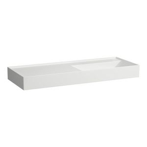 Wastafel afleg links met verborgen afvoer Wit mat H8133337571121