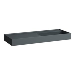 Wastafel afleg links met verborgen afvoer Graphite matt