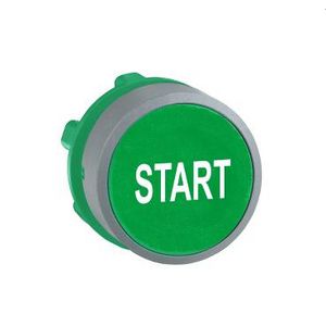 green flush pushbutton head white markedSTART" cp grey
