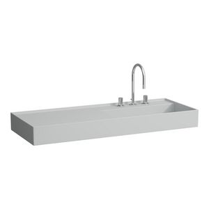 Wastafel afleg links met verborgen afvoer Grijze mat H8133337591111