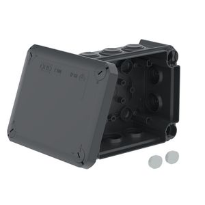 Junction box with entries 150x116x67 polypr. zwart