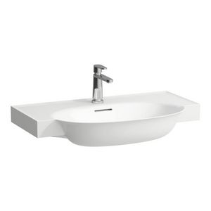 Wastafel Met Overloop Met Drie Kraangaten 80X48 mat wit