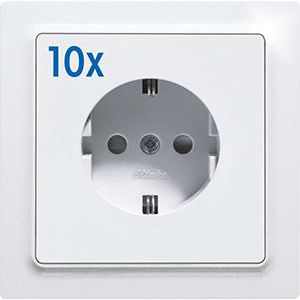 Set van 10 wandct.dozen m. randaarde,z. afdekraam,E-Design,5