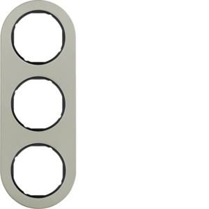 Afdekraam 3-v berker R.Classic edelstaal/zwart