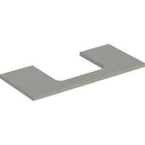 Wastafelblad voor opzetwastafel 75cm greige mat uitsparing rechthoekig gecentreerd ONE