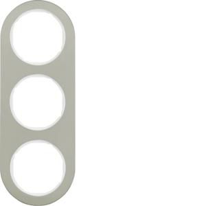 Afdekraam 3-v berker R.Classic edelstaal/polarwit