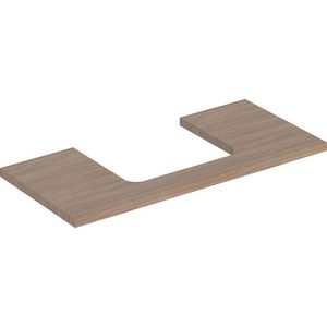 Wastafelblad voor opzetwastafel 75cm eiken uitsparing rechthoekig gecentreerd ONE