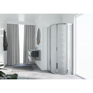 Douchewand kwartrond LUNES R 1000-1000x1950mm glas niva profiel chroom