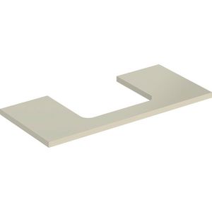 Wastafelblad voor opzetwastafel 75cm zandgrijs hoogglans uitsparing rechthoekig gecentreerd ONE