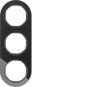 Afdekraam 3-v berker R.Classic Glas zwart