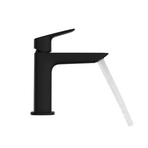 Logis 1-hendel wastafelkraan 110 Fine CoolStart met trekwaste mat zwart