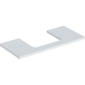 Wastafelblad voor opzetwastafel 75cm mat wit uitsparing rechthoekig gecentreerd ONE