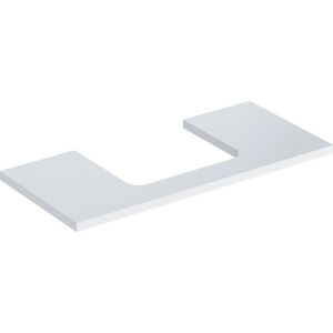 Wastafelblad voor opzetwastafel 75cm wit hoogglans uitsparing rechthoekig gecentreerd ONE