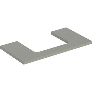 Wastafelblad voor opzetwastafel 75cm greige mat uitsparing rechthoekig gecentreerd ONE