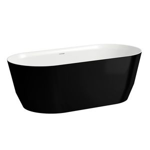 Bad vrijstaand 1650x750 zwart glossy-wit glanzend