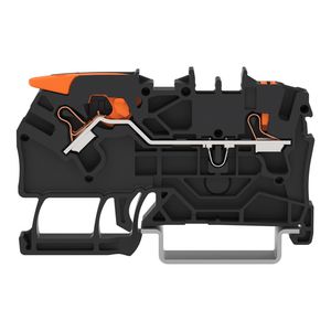 2-draads rijgklem+hendel en drukknop 2,5 mm2 zwart VVE=50