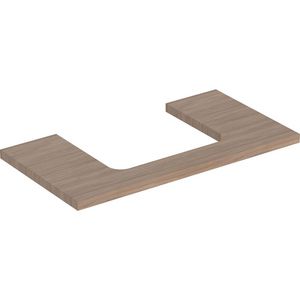 Wastafelblad voor opzetwastafel 90cm eiken uitsparing rechthoekig gecentreerd ONE