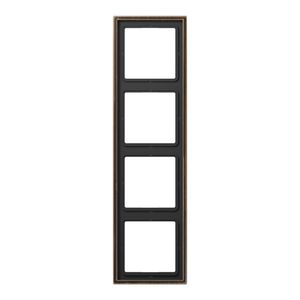 Afdekraam 4-voudig LS messing antiek