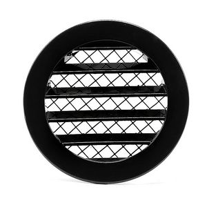 ALU schoepenrooster+grofmazig gaas Ø125mm zwart