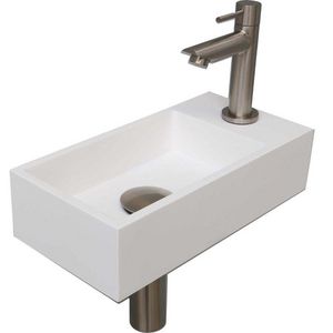 INK Versus Pack Polystone re Mat wit/brushed nickel 36x18