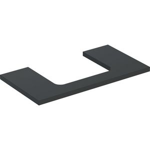 Wastafelblad voor opzetwastafel 75cm lava mat uitsparing rechthoekig gecentreerd ONE