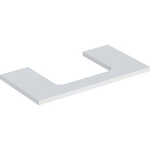 Wastafelblad voor opzetwastafel 75cm mat wit uitsparing rechthoekig gecentreerd ONE