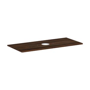 Console / wastafelblad 1180x550mm Dark Walnut met middenuitsparing tbv waskom zonder kraangat Xelu Q 54115630