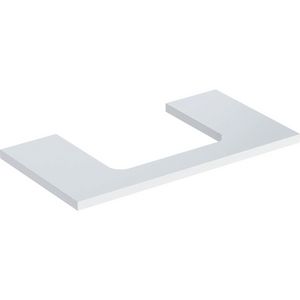 Wastafelblad voor opzetwastafel 75cm wit hoogglans uitsparing rechthoekig gecentreerd ONE