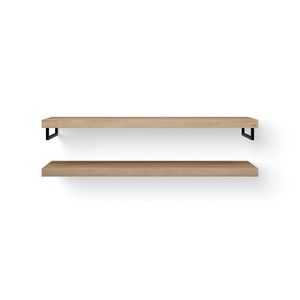 Wastafelblad-set Duo Wood eiken 160cm ophanging zwart
