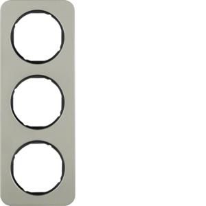 Afdekraam 3-v berker R.1 edelstaal/zwart