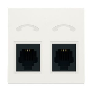 Afwerkingsset telefooncontactdoos 2 RJ11-contacten white