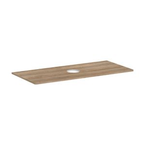 Console / wastafelblad 1180x550mm Natural Oak met middenuitsparing tbv waskom zonder kraangat Xelu Q 54115230