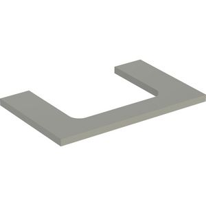 Wastafelblad voor opzetwastafel 75cm greige mat uitsparing rechthoekig gecentreerd ONE