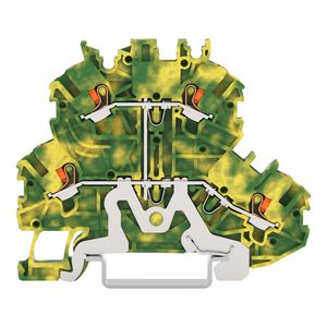 2-etageklem Aard-/rijgklem Met drukknop groen-geel VVE=50
