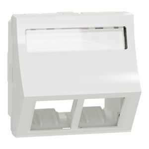 RJ45 2V DPM Gehoekt Label Wit Unica
