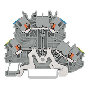 2-etageklem Aard-/rijgklem Met drukknop grijs VVE=50