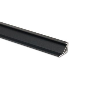 MP3 LED opbouwprofiel 200cm zw. RAL9005 LED-strips max.10mm