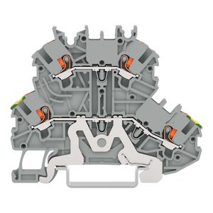 2-etageklem Aard-/rijgklem Met drukknop grijs VVE=50