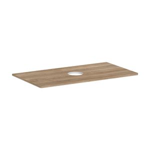 Console / wastafelblad 980x550mm Natural Oak met middenuitsparing tbv waskom zonder kraangat Xelu Q 54114230