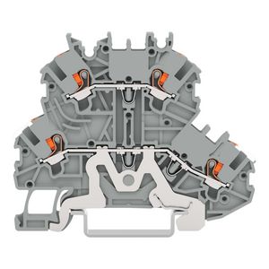 2-etageklem Afscherm-/rijgklem Met drukknop grijs VVE=50