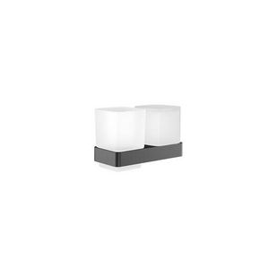 Loft glashouder/zeepdispenser stolpbeker gesat. zw/chr. geb