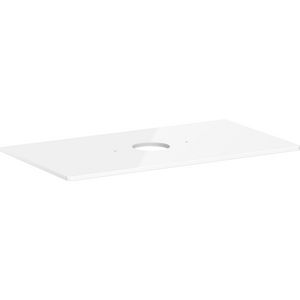 Console / wastafelblad 980x550mm High Gloss White met middenuitsparing tbv waskom zonder kraangat Xelu Q 54114050