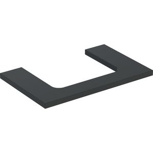 Wastafelblad voor opzetwastafel 75cm lava mat uitsparing rechthoekig gecentreerd ONE