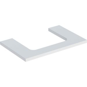 Wastafelblad voor opzetwastafel 75cm mat wit uitsparing rechthoekig gecentreerd ONE