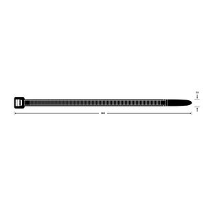 Zak a 100st. trekbandjes 360X7,5mm zwart